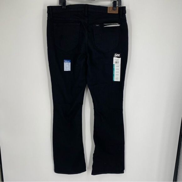 Lee Black Regular Fit Boot Cut Mid Rise Jeans size 14 New - Picture 4 of 4